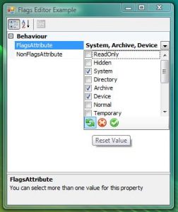 Enum - Flags Editor Example Interface Image